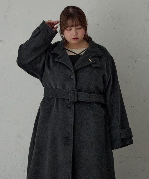 大きいサイズ】チャーム付き2WAYカラーコート（その他アウター