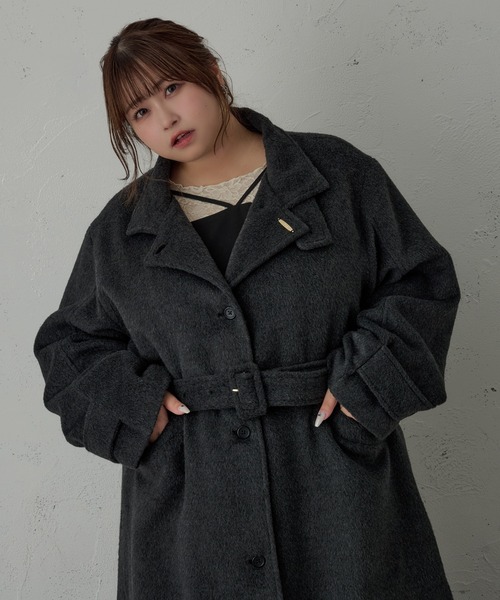 大きいサイズ】チャーム付き2WAYカラーコート（その他アウター