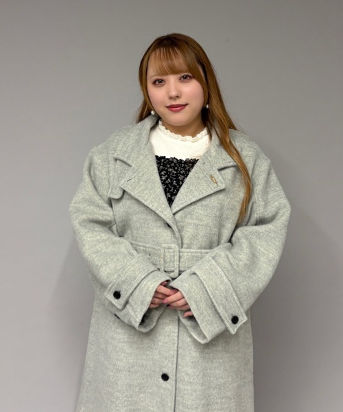 Louiosy(ルオシー)の「【大きいサイズ】チャーム付き2WAYカラーコート(その他アウター・レディース・ベージュ/グレイッシュベージュ/グレー系その他/ダークグレー/ライトグレー/ブラウン・LL/3L/4L)」の8枚目の写真