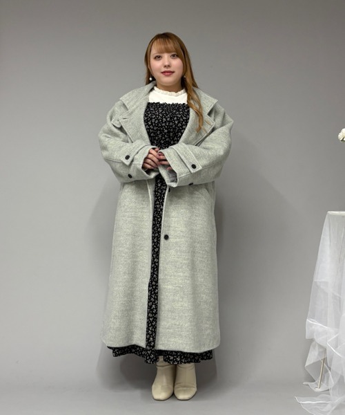 Louiosy(ルオシー)の「【大きいサイズ】チャーム付き2WAYカラーコート(その他アウター・レディース・ベージュ/グレイッシュベージュ/グレー系その他/ダークグレー/ライトグレー/ブラウン・LL/3L/4L)」の9枚目の写真
