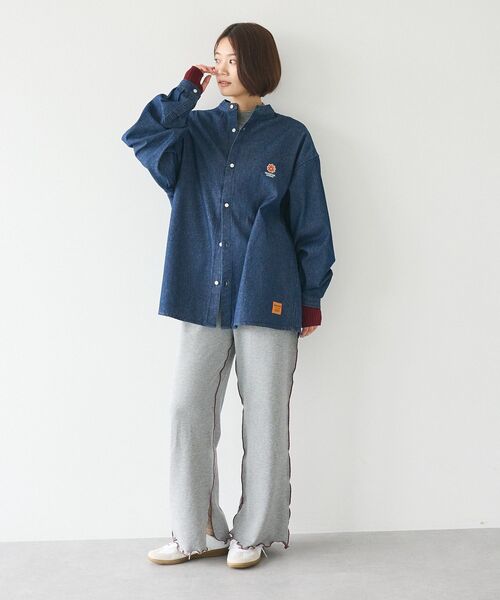 CRAFT STANDARD BOUTIQUE(クラフトスタンダードブティック)の「配色メローパンツ(スウェットパンツ・レディース・カーキ/ブラック/杢グレー/ホワイト系その他・L/M)」の12枚目の写真