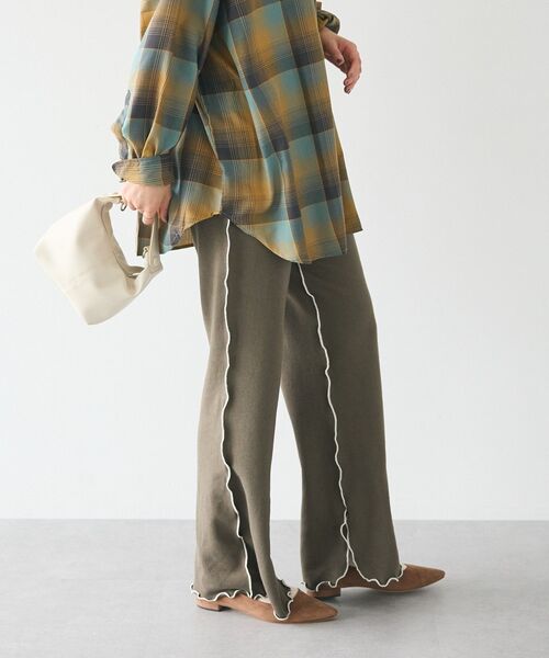 CRAFT STANDARD BOUTIQUE(クラフトスタンダードブティック)の「配色メローパンツ(スウェットパンツ・レディース・カーキ/ブラック/杢グレー/ホワイト系その他・L/M)」の14枚目の写真