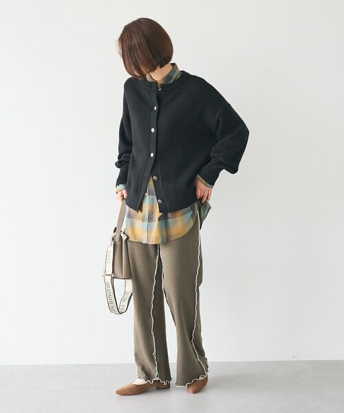 CRAFT STANDARD BOUTIQUE(クラフトスタンダードブティック)の「配色メローパンツ(スウェットパンツ・レディース・カーキ/ブラック/杢グレー/ホワイト系その他・L/M)」の16枚目の写真