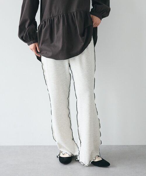 CRAFT STANDARD BOUTIQUE(クラフトスタンダードブティック)の「配色メローパンツ(スウェットパンツ・レディース・カーキ/ブラック/杢グレー/ホワイト系その他・L/M)」の19枚目の写真