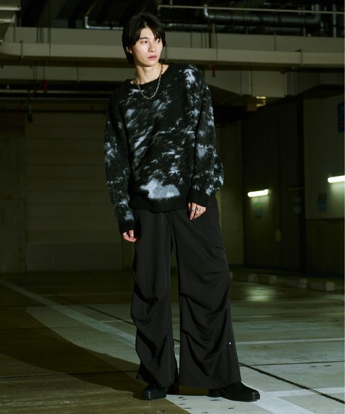 Ellno Loset（エルノロゼット）の「アブストラクトルーズシャギーニット（ニット/セーター・メンズ・ブルー/ブラック/レッド/オフホワイト・LARGE/MEDIUM/SMALL）」の15枚目の写真