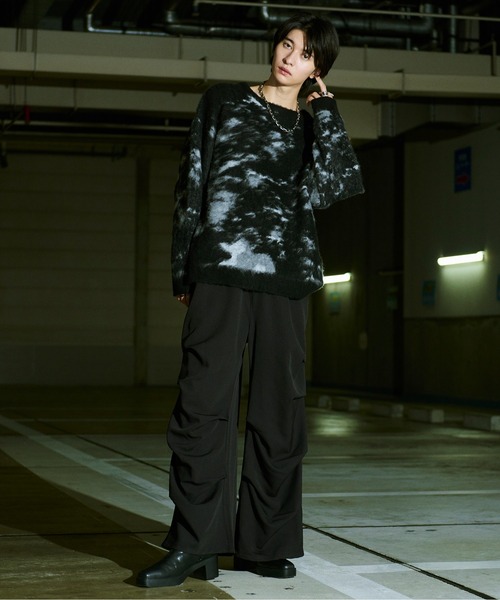 Ellno Loset（エルノロゼット）の「アブストラクトルーズシャギーニット（ニット/セーター・メンズ・ブルー/ブラック/レッド/オフホワイト・LARGE/MEDIUM/SMALL）」の16枚目の写真