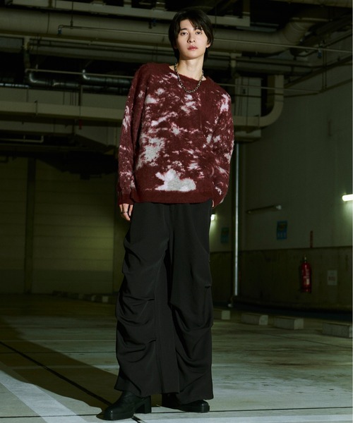 Ellno Loset（エルノロゼット）の「アブストラクトルーズシャギーニット（ニット/セーター・メンズ・ブルー/ブラック/レッド/オフホワイト・LARGE/MEDIUM/SMALL）」の21枚目の写真