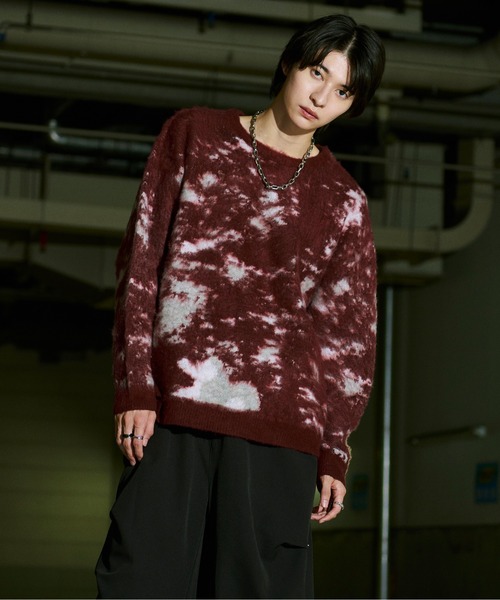 Ellno Loset（エルノロゼット）の「アブストラクトルーズシャギーニット（ニット/セーター・メンズ・ブルー/ブラック/レッド/オフホワイト・LARGE/MEDIUM/SMALL）」の18枚目の写真