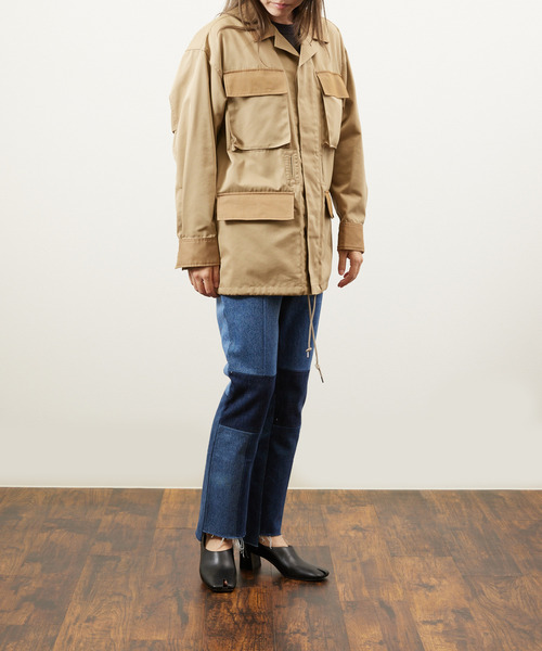 JANESMITH(ジェーンスミス)の「JANESMITH ジェーンスミス / FATIGUE JACKET ファティーグミリタリージャケット / 9WJK-#908L(ミリタリージャケット・レディース・ベージュ・38/36)」の3枚目の写真