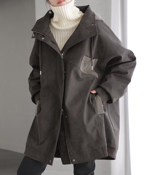 2way ヴィーガンレザーアウター（モッズコート）｜HUG.U（ハグユー）の