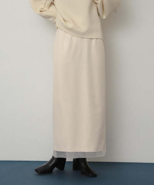 SENSE OF PLACE by URBAN RESEARCH(センスオブプレイスバイアーバンリサーチ)の「オーガンジーレイヤードスカート(スカート・レディース・ブラック/アイボリー/ブラウン・MEDIUM/SMALL)」の7枚目の写真