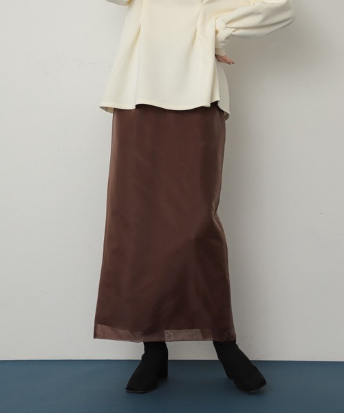 SENSE OF PLACE by URBAN RESEARCH(センスオブプレイスバイアーバンリサーチ)の「オーガンジーレイヤードスカート(スカート・レディース・ブラック/アイボリー/ブラウン・MEDIUM/SMALL)」の12枚目の写真