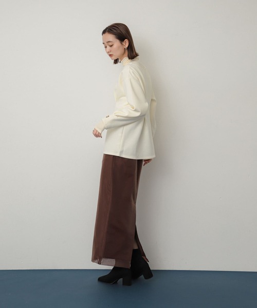 SENSE OF PLACE by URBAN RESEARCH(センスオブプレイスバイアーバンリサーチ)の「オーガンジーレイヤードスカート(スカート・レディース・ブラック/アイボリー/ブラウン・MEDIUM/SMALL)」の15枚目の写真
