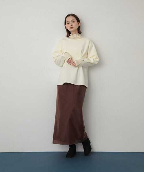 SENSE OF PLACE by URBAN RESEARCH(センスオブプレイスバイアーバンリサーチ)の「オーガンジーレイヤードスカート(スカート・レディース・ブラック/アイボリー/ブラウン・MEDIUM/SMALL)」の16枚目の写真