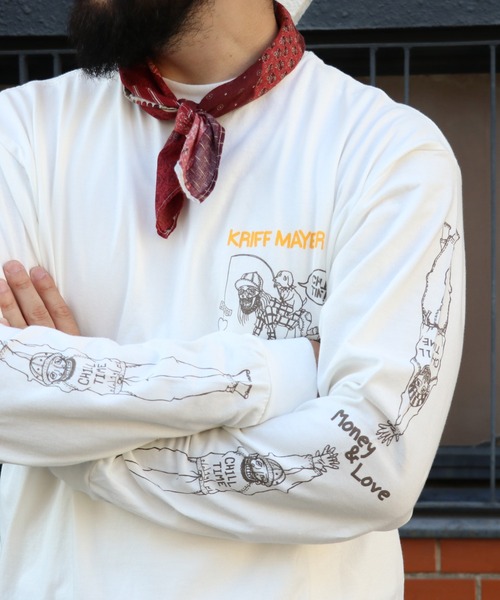 KRIFF MAYER(クリフメイヤー)の「チルタイムロンT (釣り)(Tシャツ/カットソー・メンズ・レッド/グレー/ブラック/ブルー/ライトグリーン/オフホワイト・LARGE/MEDIUM/X-LARGE)」の9枚目の写真