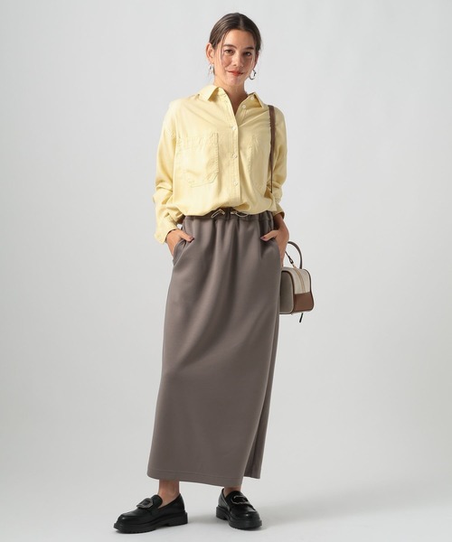 BAYFLOW（ベイフロー）の「[ストレッチ性抜群♪]ダンボールスカート（スカート・レディース・グレイッシュベージュ/レッド/ブラック・MEDIUM/SMALL）」の7枚目の写真