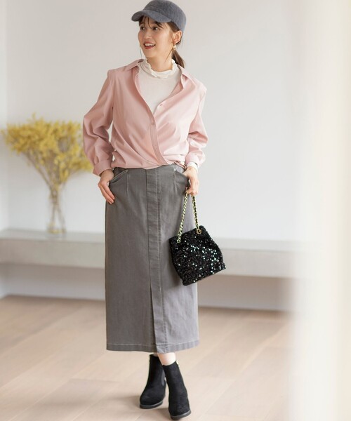 ANY SIS（エニィスィス）の「【洗える】ランタンスリーブ シャツ（シャツ/ブラウス・レディース・スカイブルー系/ピンク系・2）」の4枚目の写真