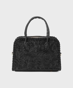 Tモノグラム トップハンドル エンボストート（ハンドバッグ）｜TORY