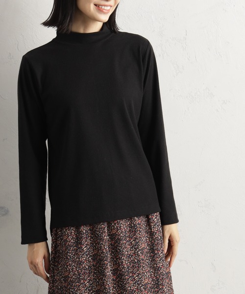 FOUND GOOD（ファウンドグッド）の「ソフトタッチリブハイネック（Tシャツ/カットソー・レディース・ベージュ/グリーン系2/グレー系/パープル系2/ホワイト系5/ブラック・S/M/L）」の3枚目の写真