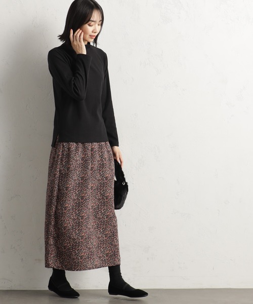 FOUND GOOD（ファウンドグッド）の「ソフトタッチリブハイネック（Tシャツ/カットソー・レディース・ベージュ/グリーン系2/グレー系/パープル系2/ホワイト系5/ブラック・S/M/L）」の11枚目の写真