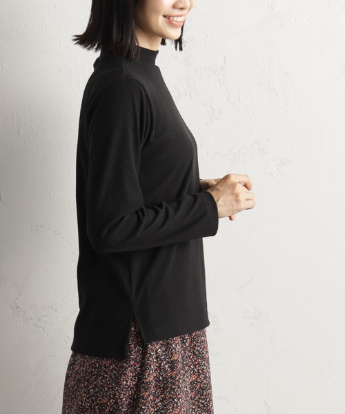 FOUND GOOD（ファウンドグッド）の「ソフトタッチリブハイネック（Tシャツ/カットソー・レディース・ベージュ/グリーン系2/グレー系/パープル系2/ホワイト系5/ブラック・S/M/L）」の12枚目の写真