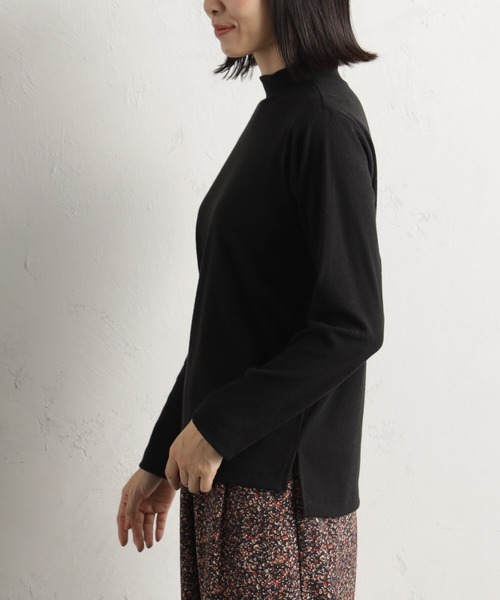 FOUND GOOD（ファウンドグッド）の「ソフトタッチリブハイネック（Tシャツ/カットソー・レディース・ベージュ/グリーン系2/グレー系/パープル系2/ホワイト系5/ブラック・S/M/L）」の13枚目の写真