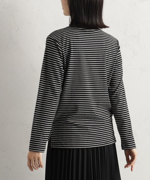 FOUND GOOD（ファウンドグッド）の「ソフトタッチリブハイネック（Tシャツ/カットソー・レディース・ベージュ/グリーン系2/グレー系/パープル系2/ホワイト系5/ブラック・S/M/L）」の15枚目の写真