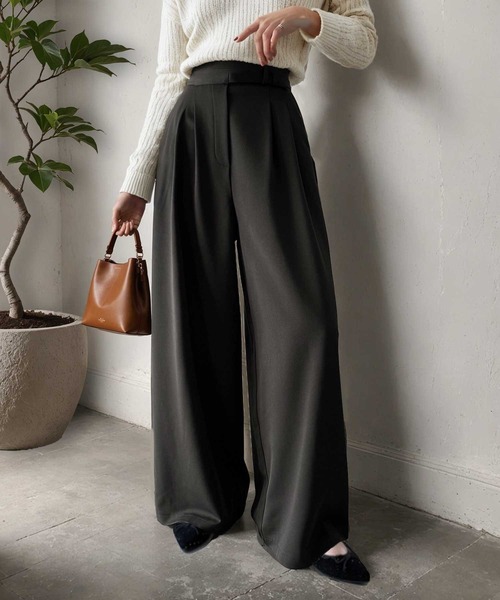 セール】穿くだけで即キレイ見え。サイドベルトデザイン3タック