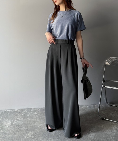 セール】穿くだけで即キレイ見え。サイドベルトデザイン3タック