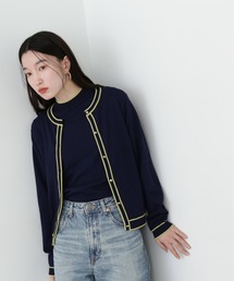 バイカラーカーディガンセット