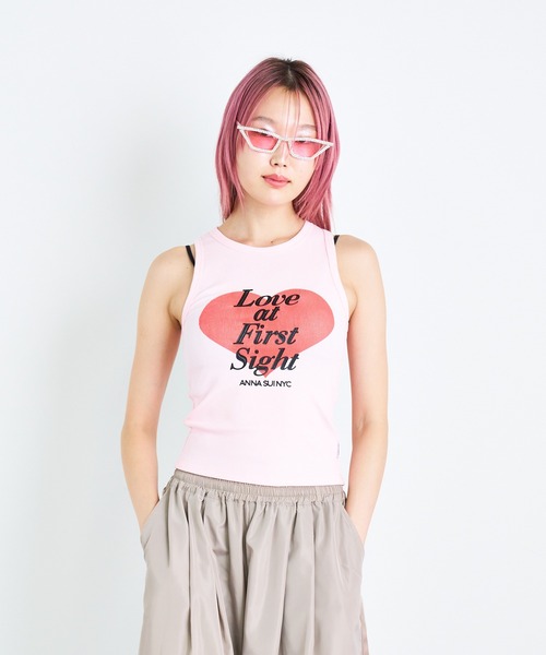 ANNA SUI NYC（アナ スイ エヌ ワイ シー）の「LOVEハート タンクトップ（タンクトップ・レディース・ホワイト/ピンク・FREE）」の12枚目の写真