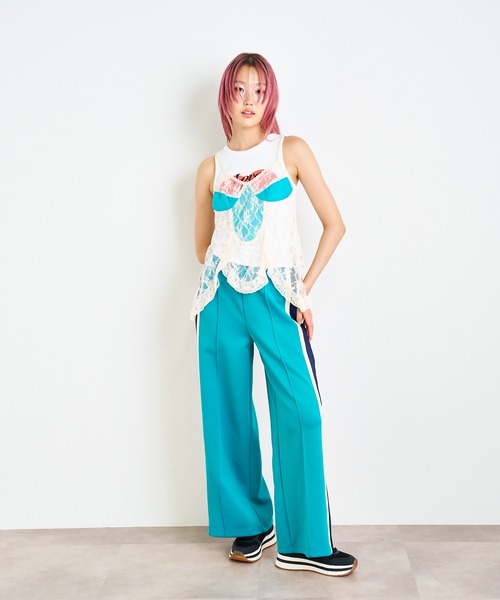 ANNA SUI NYC（アナ スイ エヌ ワイ シー）の「LOVEハート タンクトップ（タンクトップ・レディース・ホワイト/ピンク・FREE）」の6枚目の写真