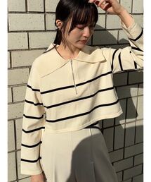 LAGUNAMOON | フロントZIPショートニットプルオーバー(ニット/セーター)