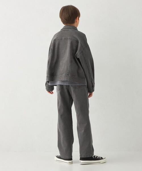 green label relaxing（グリーンレーベルリラクシング）の「ストレッチ デニムブルゾン / キッズ  100cm-160cm - ストレッチ -（デニムジャケット・キッズ・ライトブルー/ブラック/コバルトブルー・140cm/110cm/130cm/120cm/160cm/100cm/150cm）」の15枚目の写真