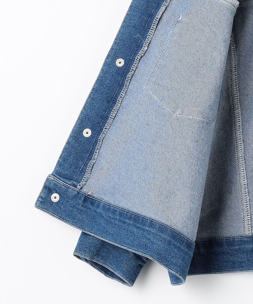 green label relaxing（グリーンレーベルリラクシング）の「ストレッチ デニムブルゾン / キッズ  100cm-160cm - ストレッチ -（デニムジャケット・キッズ・ライトブルー/ブラック/コバルトブルー・140cm/110cm/130cm/120cm/160cm/100cm/150cm）」の20枚目の写真