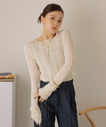 sheer lace pullover /シアー レース編み クルーネック プルオーバー