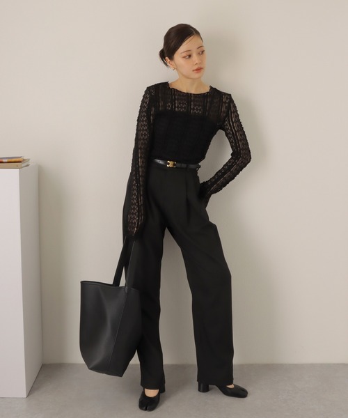 LAULEN（ローレン）の「sheer lace pullover /シアー レース編み クルーネック プルオーバー（その他トップス・レディース・ブラック/アイボリー/ブラウン・FREE）」の15枚目の写真