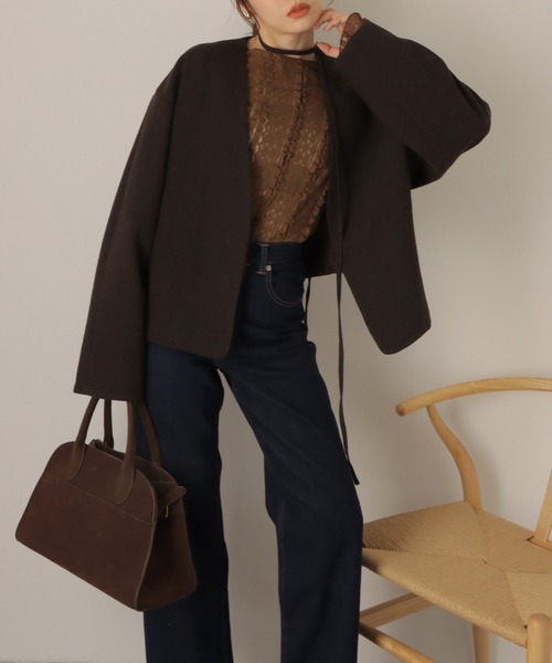 LAULEN（ローレン）の「sheer lace pullover /シアー レース編み クルーネック プルオーバー（その他トップス・レディース・ブラック/アイボリー/ブラウン・FREE）」の18枚目の写真