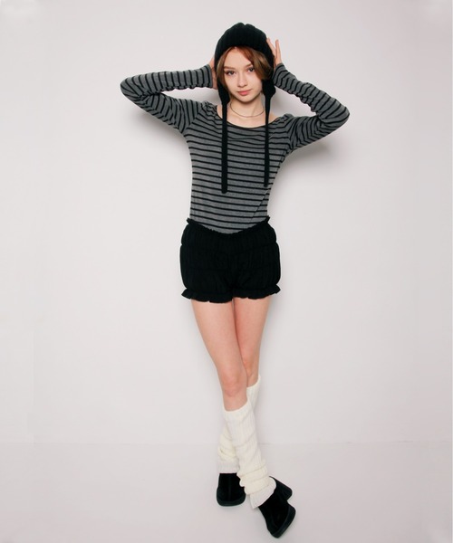 IMARI(イマリ)の「【 IMARI / イマリ 】 ボーダー ロングスリーブ TEE #(Tシャツ/カットソー・レディース・ホワイト/ブラック・FREE)」の6枚目の写真