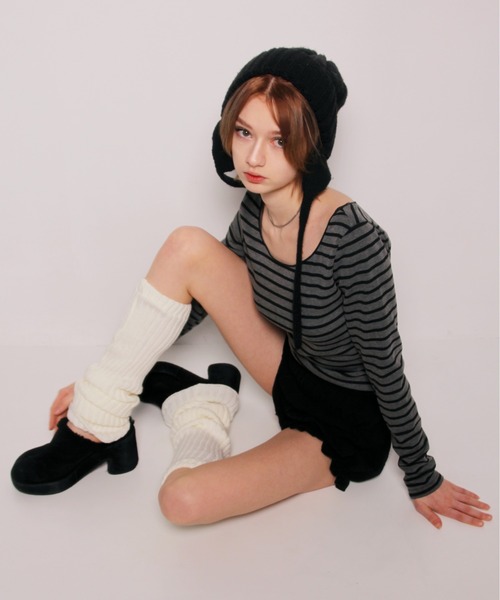 IMARI(イマリ)の「【 IMARI / イマリ 】 ボーダー ロングスリーブ TEE #(Tシャツ/カットソー・レディース・ホワイト/ブラック・FREE)」の3枚目の写真