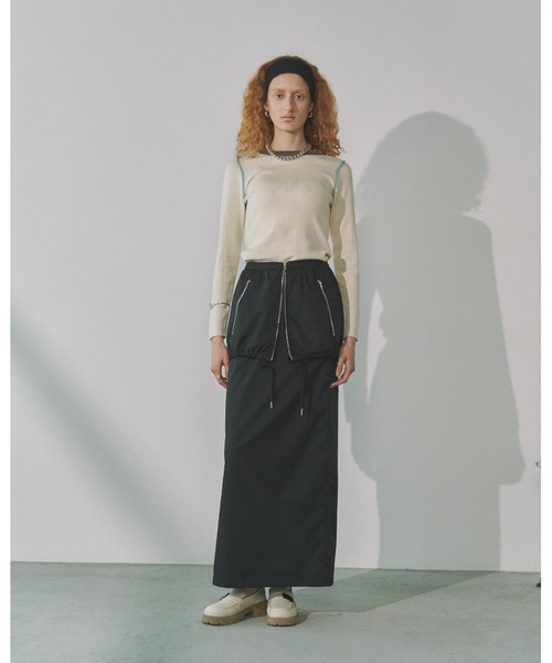 Solace(ソレイス)の「配色ライントップス(ニット/セーター・レディース・ホワイト/ブラック/ブルー・FREE)」の5枚目の写真