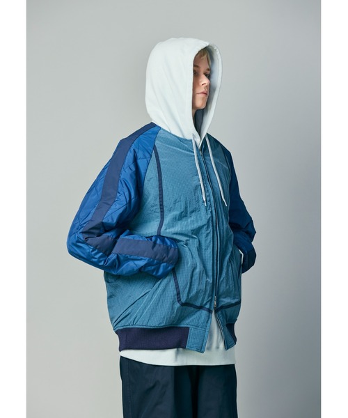 WHIZLIMITED（ウィズリミテッド）の「GRID JACKET（ノーカラージャケット・メンズ・グレー/ネイビー・MEDIUM/LARGE）」の2枚目の写真