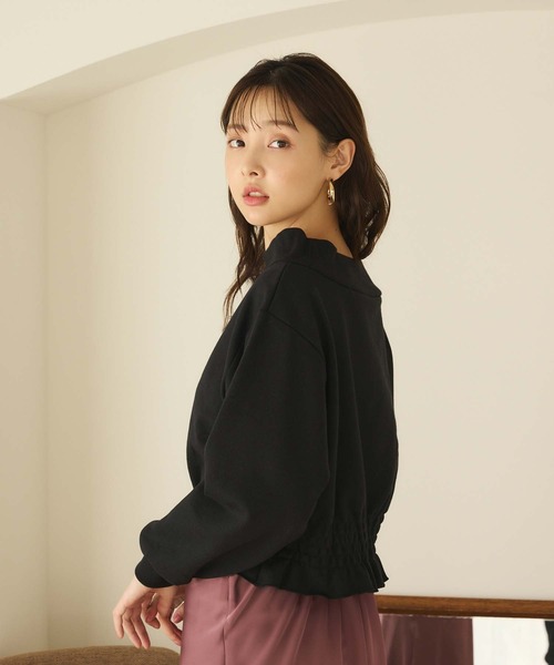 fifth(フィフス)の「裏起毛シャーリングオフショルプルオーバー(スウェット・レディース・ブラック/ピンク・M)」の21枚目の写真