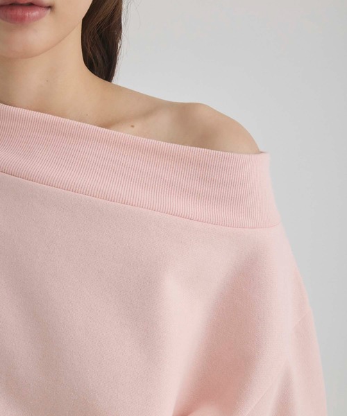 fifth(フィフス)の「裏起毛シャーリングオフショルプルオーバー(スウェット・レディース・ブラック/ピンク・M)」の8枚目の写真