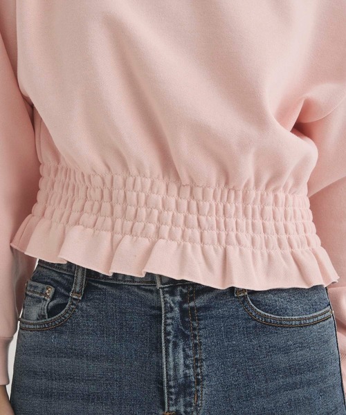 fifth(フィフス)の「裏起毛シャーリングオフショルプルオーバー(スウェット・レディース・ブラック/ピンク・M)」の9枚目の写真