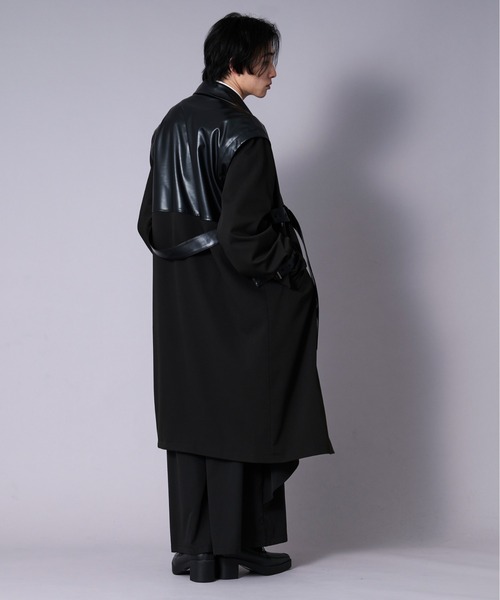 Ellno Loset（エルノロゼット）の「ドッキングライダーストレンチコート（トレンチコート・メンズ・ブラック・LARGE/MEDIUM/SMALL/X-SMALL）」の11枚目の写真