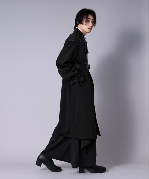 Ellno Loset（エルノロゼット）の「ドッキングライダーストレンチコート（トレンチコート・メンズ・ブラック・LARGE/MEDIUM/SMALL/X-SMALL）」の10枚目の写真
