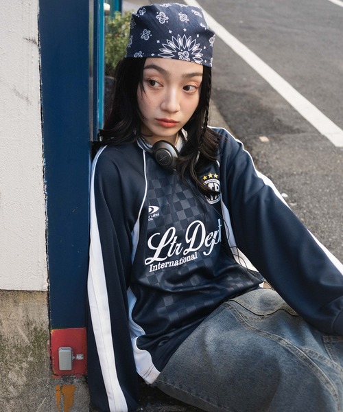 LTR DEPTH（レイターデプス）の「LTR DEPTH/ラインスリーブゲームロンT（Tシャツ/カットソー・メンズ・アイボリー/ネイビー・MEDIUM/LARGE）」の13枚目の写真