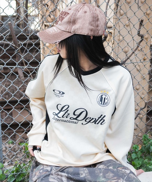 LTR DEPTH（レイターデプス）の「LTR DEPTH/ラインスリーブゲームロンT（Tシャツ/カットソー・メンズ・アイボリー/ネイビー・MEDIUM/LARGE）」の20枚目の写真