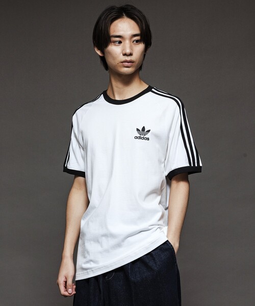 FREAK'S STORE(フリークスストア)の「adidas/アディダス 限定展開 アディカラー クラシックス スリーストライプス Tシャツ(Tシャツ/カットソー・メンズ・ブラック/ネイビー/ホワイト・MEDIUM/SMALL/X-LARGE/LARGE)」の14枚目の写真